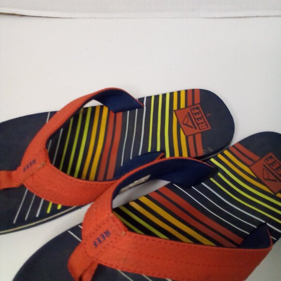 Reef Flip Flops Boys 3 Kids Rainbow Colorful Pre-Owned - Picture 5 of 12